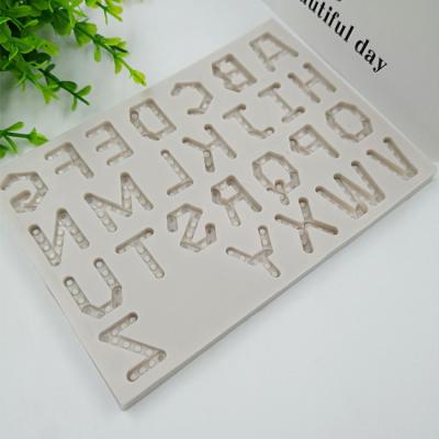 China High Quality Viable 2021 Rivet Letters Fondant Cake Silicone Mold For Cake Decorating for sale