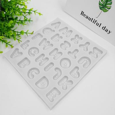 China Sustainable Beautiful Design Fondant Letter Button Silicone Cake Mold DIY Liquid Silicone Chocolate Bake Molds for sale