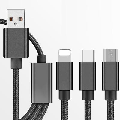 China Convenience KOOLIFE Best Selling 3 In 1 Multi Charger 2A Nylon Usb Cable For Mobile Phone for sale