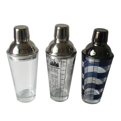 China Factory Direct Stainless Steel 750ml Bar Tool Japanese Style Glass Cocktail Shaker Viable for sale