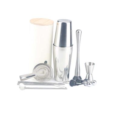 China Factory direct Stainless Steel 11pcs Bartender Kit Barware Set Boston Cocktail Shaker Set Casual for sale