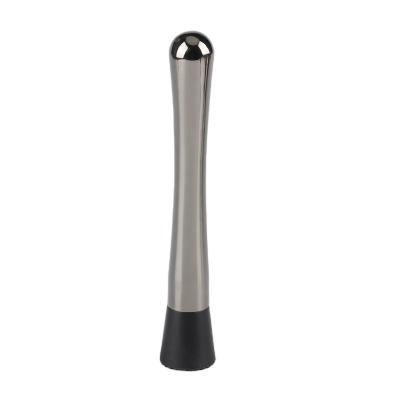 China Viable Professional Barware Tools Cocktail Black Messy Person 8 Inch Long Stainless Steel Caipirinha Muddler For Barclub for sale