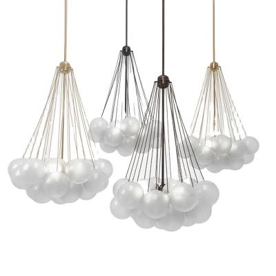 China Modern Nordic Modern Glass Ball Pendant Lamp Chandelier Hanging Lights For Living Room Bedroom Minimalist Lamps Modern for sale