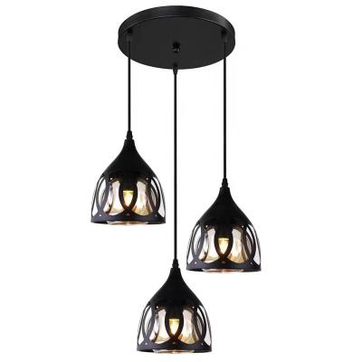 China Farmhouse Kitchen Metalwork Pendant Lamp E27 Bulb Chandelier Lighting Wholesale Glass Round Ceiling Pendant for sale