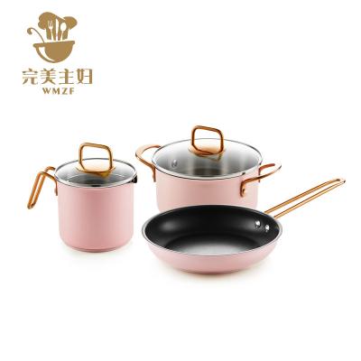 China Sustainable Wholesale Cookware Sets Stainless Steel Material Customizable Size Color Egg Frying Pan Kitchen Set for sale