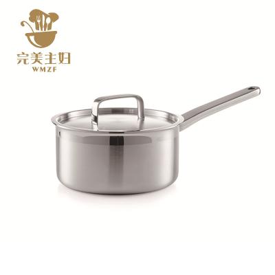 China Three-Layer Stainless Steel Material Sustainable Milk Pot Small Household Food Pot Induction Cooker Pot Complementary Kitchen Use for sale