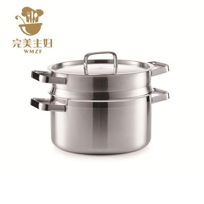 China Viable Wholesale Customized Stainless Steel Steamer Thickened Double-Layer Steamer Steaming Rack Stainless Steel Gift Pot for sale