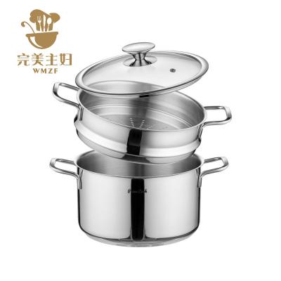 China Viable On Sale Stainless Steel Steamer Thickened Customizable Double-Layer Size Pattern Gift Pot Kitchen Ware for sale