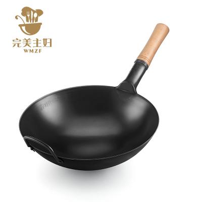 China New Dedicated Wok Handle Family Kitchen Viable Hot Black Steel Single Handle Restaurant Large Stove Sale for sale