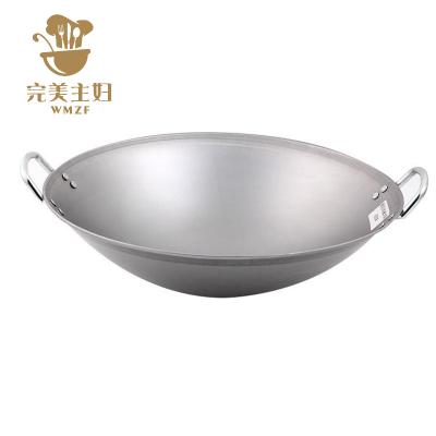 China Wholesale Non-Stick Commercial Non-Stick Thickened Iron Induction Cooker Viable Large Binaural Hotel Restaurant Large Wok Casserole for sale