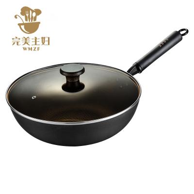 China Sustainable Custom Wholesale Uncoated Cast Iron Frying Handmade Kitchen Restaurant Family Large Skillet for sale