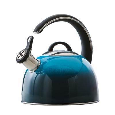 China Gradient Color Viable Coating Stove Top Kettle Stainless Steel Whistling Kettle For Stovetop Whistling Kettle Jaingmen for sale