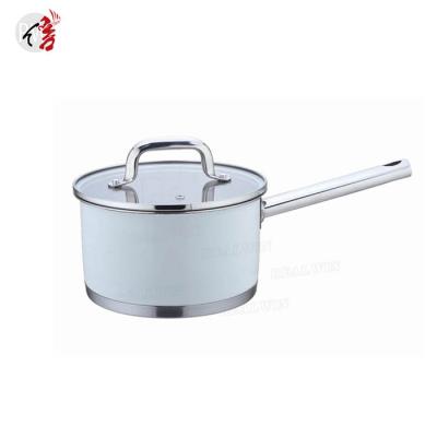 China Realwin OEM Factory Popular White Color Paint 8pcs Stainless Steel Cookware Set for sale