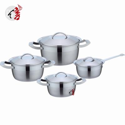 China Realwin Sustainable Cookware Sets Kitchenware Stainless Steel Kitchen Cooking Pot Wide Edge Cookware Sets for sale