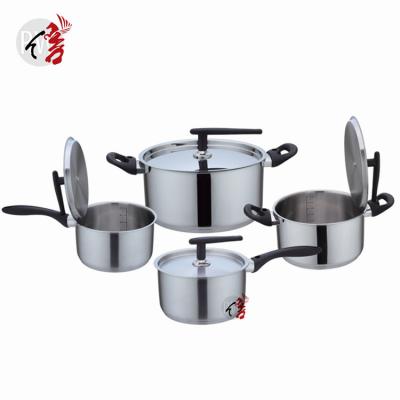 China Realwin Stand Lid Design Sustainable Pot Sets Kitchen Cookware Sets Stainless Steel Cookware for sale