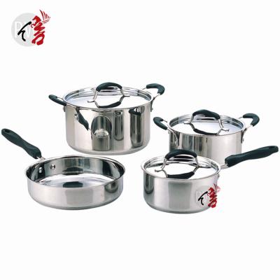 China Realwin factory 2021 stainless steel cooking pot of viable Europe and America market be careful non stick cookware set for sale