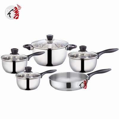 China Sustainable Cooking Pot Pan Stainless Steel Eco-Friendly Kitchenware Realwin Cooking Pans for sale