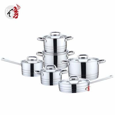 China Sustainable Cookware Sets For Induction Realwin 10pcs Soup Pots Cookware Set Catering With Glass Lid for sale