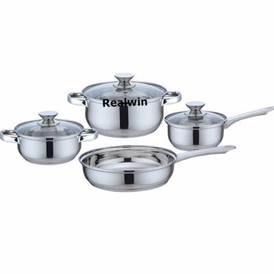 China Realwin Sustainable Stainless Steel Cookware Induction Pot Set In Malaysia Pots And Pans Cookware Sets Cooking for sale