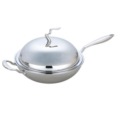 China Sustainable hot sale 3 layers stainless steel stick wok pan non cooking range wok cookware set for sale