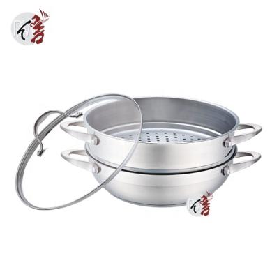 China Realwin 3PCS Sustainable Steamer Set Stainless Steel With Lid Glass Stock Pot For Induction Cooker for sale