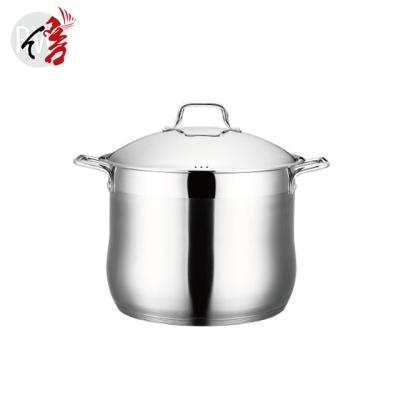 China Realwin Sustainable Belly Deep Form Casserole Stainless Steel Stock Pot For Soup Cooking for sale