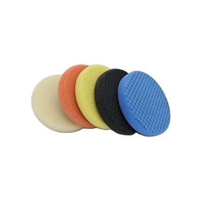 China Car Body Factory Wholesale High Quality Blue Checkered Foam Sponge Grinding Polishing Pads for sale