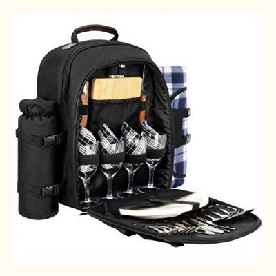 China Custom Fashion Picnic Backpack Set For Picnic 4 Stylish All-in-One Portable Bag With Cutlery Set Full Cover for sale