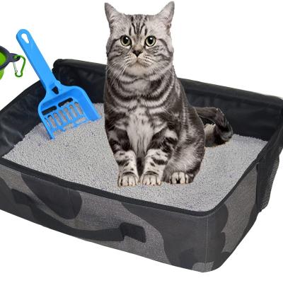 China Foldable Toilet Tray Cat Collapsible Litter Box Wholesale Waterproof Portable Cat Litter Bag Portable Pet Toilet for Travel for sale