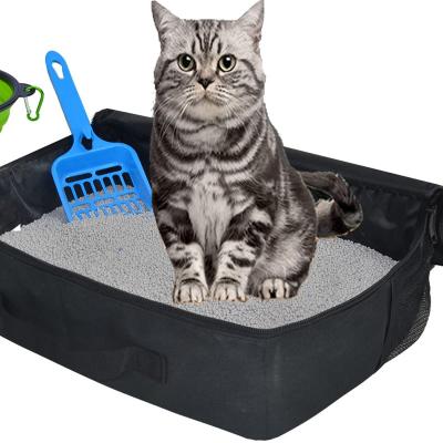 China Waterproof Travel Litter Box for Cats, Portable Cat Travel Mobile Litter Box for Outdoor Suitable Medium Cats and Kitties for sale