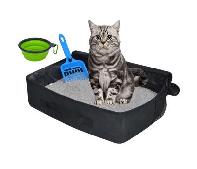 China Waterproof Travel Litter Box for Cats, Portable Cat Travel Mobile Litter Box for Outdoor Suitable Medium Cats and Kitties for sale