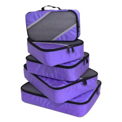 China Travel Suitcase Storage Bag 5 Pcs Compression Luggage Organizers Durable Travel Bag Personal Packing Cubes Wholesale Travel Bag Organize for sale