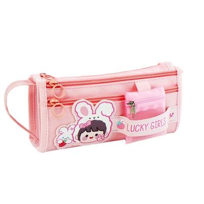 China Cute Large Capacity Students Gift Pen Box School Stationery Bag Pen Holder Pencil Case 0026 for sale