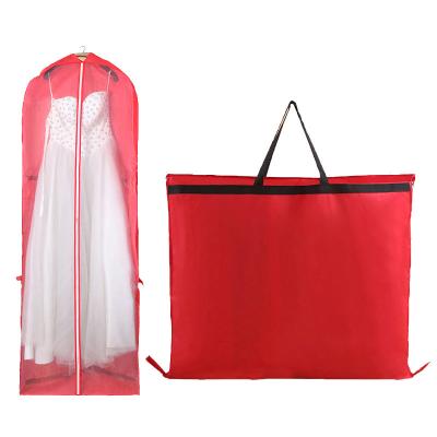 China Fashion Cloth Dustproof Eco-friendly Dustproof Bags Wedding Dress Garment Garment Suit Cover Foldable Nonwoven Bag for sale