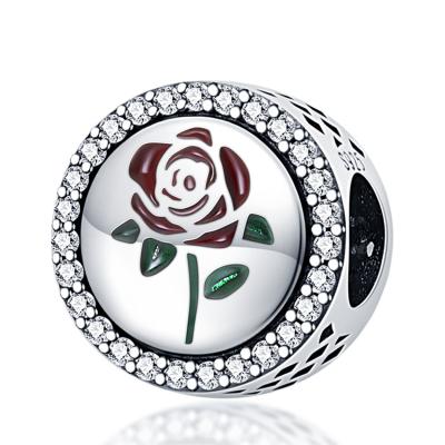 China Wholesale Vintage Rechido Bracelet Charm Silver Peony Flower Charm Beads DIY Jewelry for sale