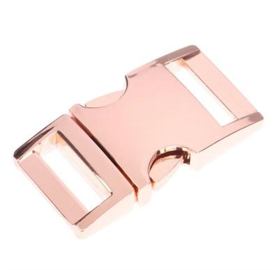 China Wholesale Fashion Metal Bend Quick Release Buckle Bag Hardware Parts Accessories For Dog Collar Belt Buckle for sale