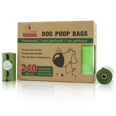 China Fully Compostable Biodegradable PLA PBAT Poo Bag Dog Poop Bag Cornstarch 8 Rolls Viable Pack Pet Disposable Bag for sale