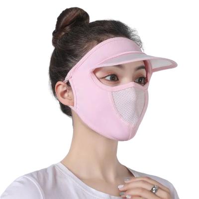 China Full Face Sunscreen Mask Ice Summer Women Sun Breathable Outdoor Cycling Silk Hat For Summer for sale