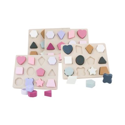 China 2022 New Soft Toy Early Education Toys Geometric Shape Kids Silicone Puzzle Toys For Baby for sale