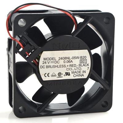 China Hotels Double ball inverter cooling fan 6020 2408NL-05W-B20 6cm 24V 0.06A for sale