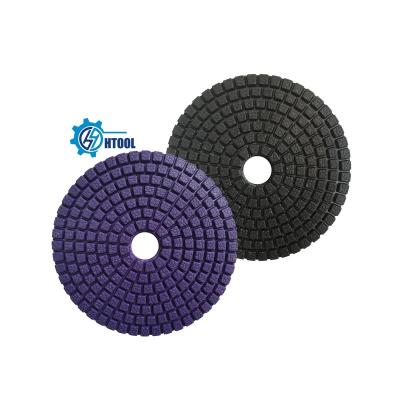 China Used For Granite 4inch Diamond Resin Bond Polishing Pads For Quart Granite Marble Stones Surface Abrasive Tools Black Polish Pads Purple for sale