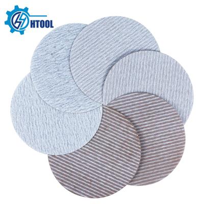 China Use For Furniture Hook And Loop Backer 5 Inch Round Resin Abrasive Fiber Aluminum Oxide Sandpaper White Sandpaper Disc Sand Discs for sale