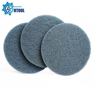 China Use for factory wholesale polishing aluminum alloy material surface 5 inch universal flocking scouring pad around aluminum oxide nylon car backing polishing polish pad for sale