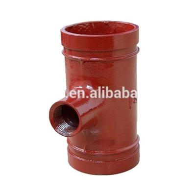 China Ductile Pipe Connection Iron Grooved Equal Tee FM Approved for sale