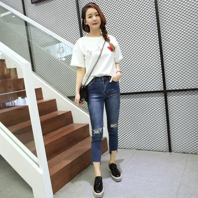 China Extremely Low Rise Womens Tapered Jeans Cotton Spandex Customized Color Fade Proof for sale