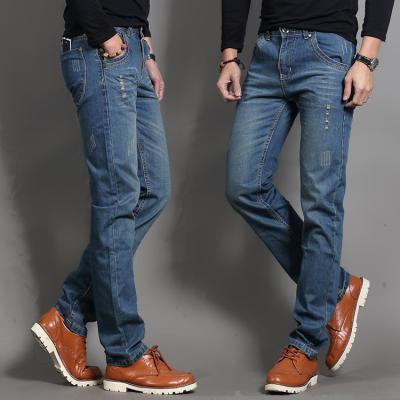 China Spring Autumn Mens Slim Straight Jeans With Special Rips Low Shrinkage for sale