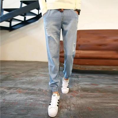 China Grey / Blue Womens Slim Straight Leg Jeans Regular Rise Customize Printing for sale