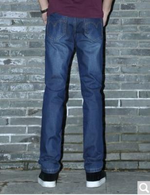 China Hip Hop Mens Loose Straight Jeans With Big Thighs , Zipper Knee Hole Mens Jeans for sale