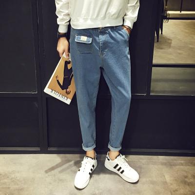 China Korean Biker Style Mens Loose Straight Designer Jeans Cargo Multi Colored for sale