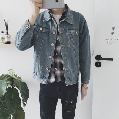 China Light Blue Mens Jean Jackets Casual Style All Match Two Pockets Anti Pilling for sale